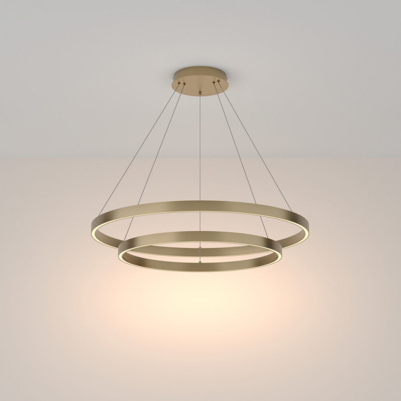Lampa wisząca okrągła nowoczesna Rim LED 3000K II 80cm mosiężna Maytoni