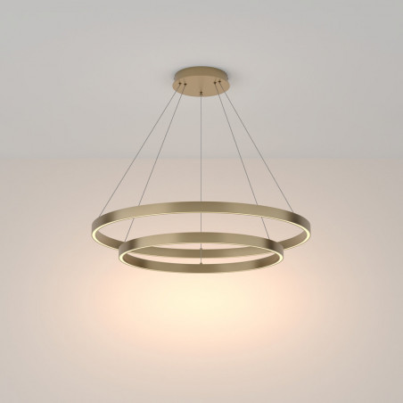 Lampa wisząca okrągła nowoczesna Rim LED 3000K II 80cm mosiężna Maytoni