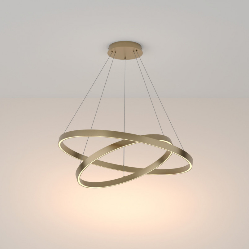 Lampa wisząca okrągła nowoczesna Rim LED 3000K II 80cm mosiężna Maytoni