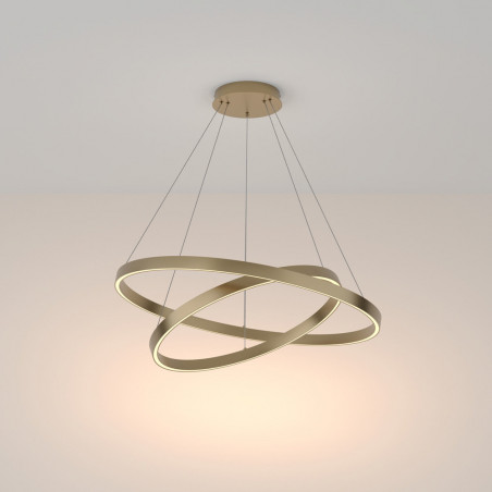 Lampa wisząca okrągła nowoczesna Rim LED 3000K II 80cm mosiężna Maytoni