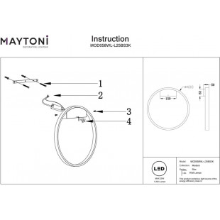 Kinkiet okrągły nowoczesny Rim LED 3000K 40cm mosiężny Maytoni
