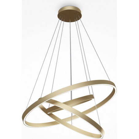 Lampa wisząca okrągła nowoczesna Rim LED 4000K III 80cm mosiężna Maytoni
