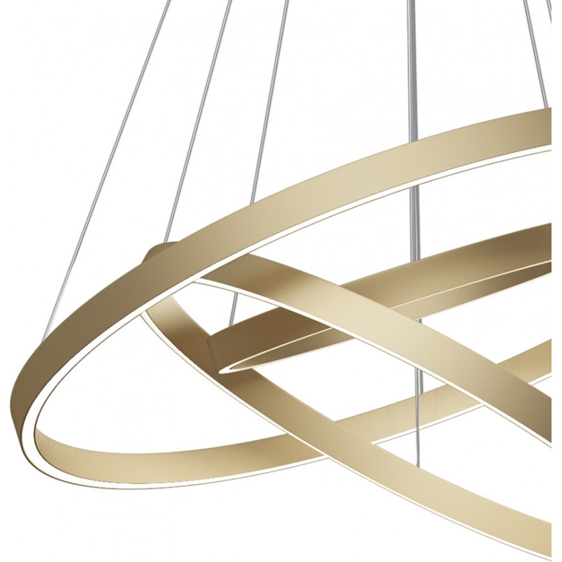 Lampa wisząca okrągła nowoczesna Rim LED 4000K III 80cm mosiężna Maytoni