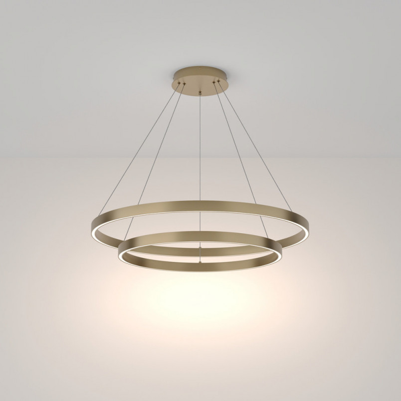 Lampa wisząca okrągła nowoczesna Rim LED 4000K II 80cm mosiężna Maytoni