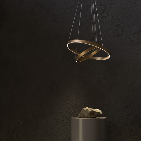 Lampa wisząca okrągła nowoczesna Rim LED 4000K II 80cm mosiężna Maytoni
