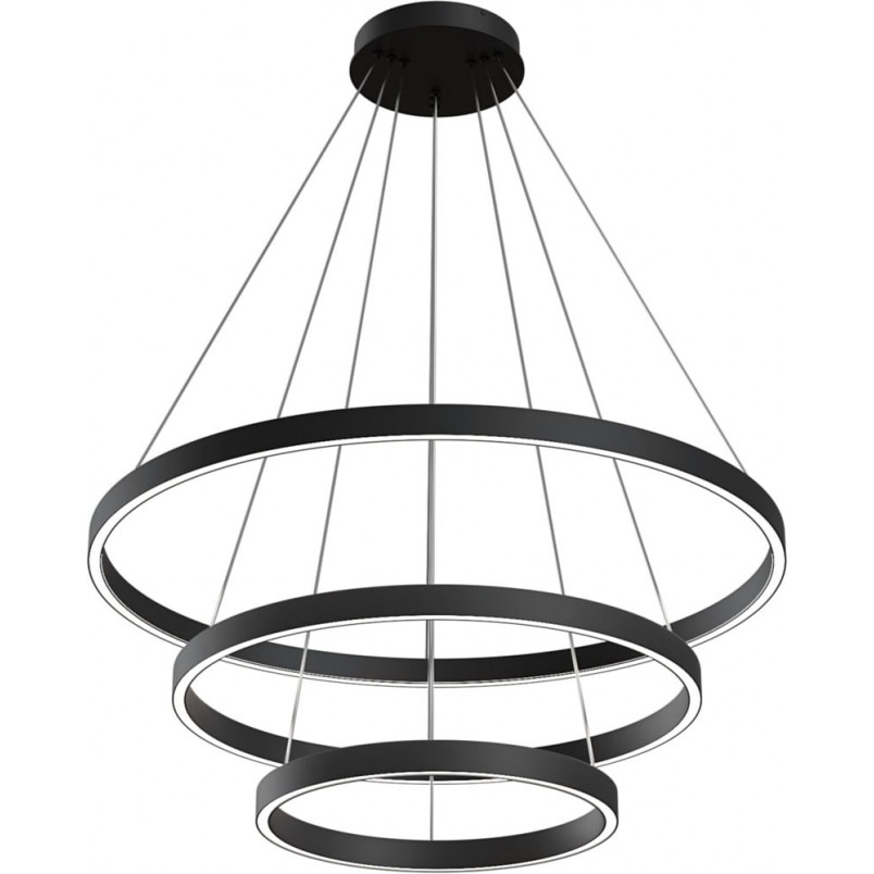 Lampa wisząca okrągła nowoczesna Rim LED 4000K III 80cm czarna Maytoni