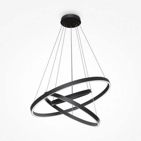 Lampa wisząca okrągła nowoczesna Rim LED 4000K III 80cm czarna Maytoni