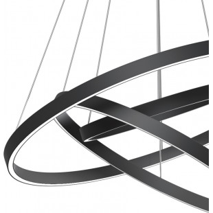 Lampa wisząca okrągła nowoczesna Rim LED 4000K III 80cm czarna Maytoni