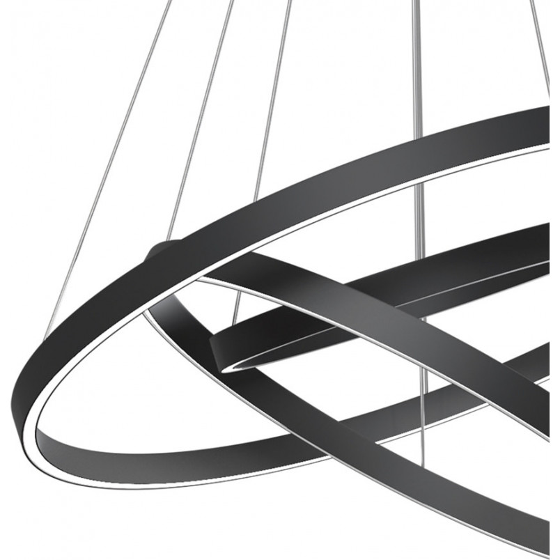 Lampa wisząca okrągła nowoczesna Rim LED 4000K III 80cm czarna Maytoni