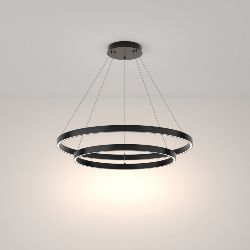 Lampa wisząca okrągła nowoczesna Rim LED 4000K II 80cm czarna Maytoni