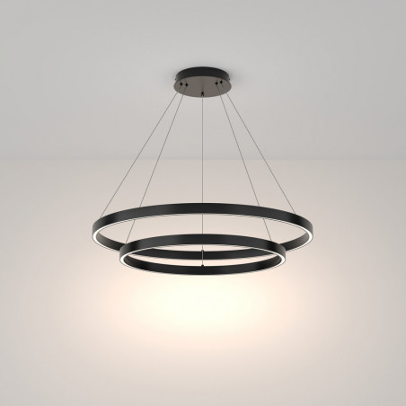 Lampa wisząca okrągła nowoczesna Rim LED 4000K II 80cm czarna Maytoni