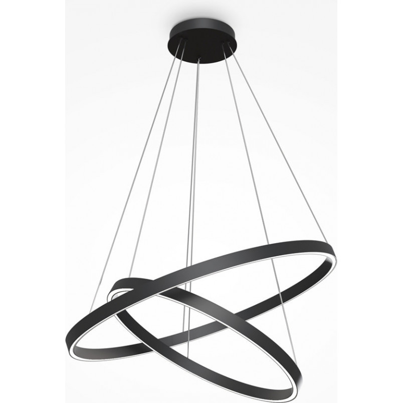 Lampa wisząca okrągła nowoczesna Rim LED 4000K II 80cm czarna Maytoni