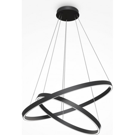 Lampa wisząca okrągła nowoczesna Rim LED 4000K II 80cm czarna Maytoni
