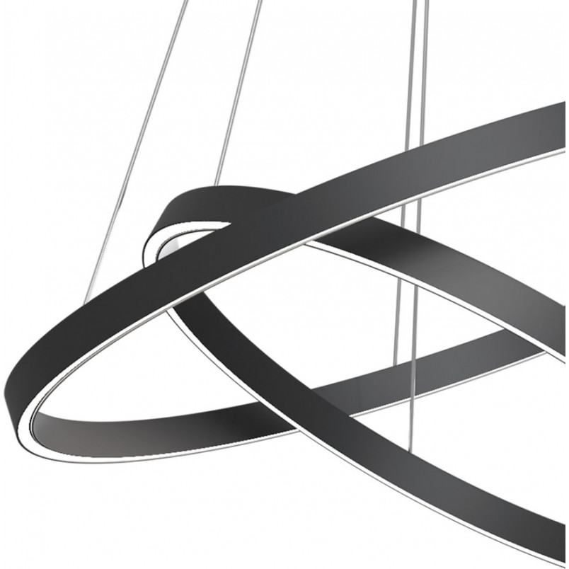 Lampa wisząca okrągła nowoczesna Rim LED 4000K II 80cm czarna Maytoni