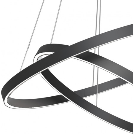 Lampa wisząca okrągła nowoczesna Rim LED 4000K II 80cm czarna Maytoni