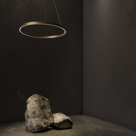 Lampa wisząca okrągła nowoczesna Rim LED 4000K 80cm mosiężna Maytoni