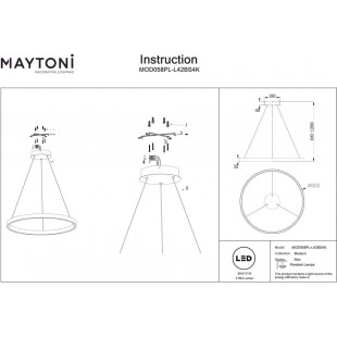 Lampa wisząca okrągła nowoczesna Rim LED 4000K 80cm mosiężna Maytoni