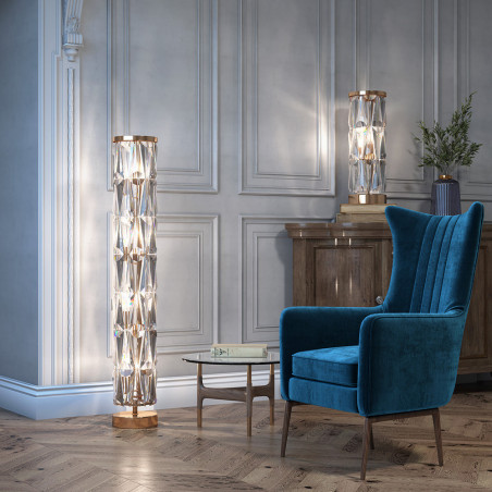 Lampa podłogowa kryształowa Puntes 126,5cm złota Maytoni