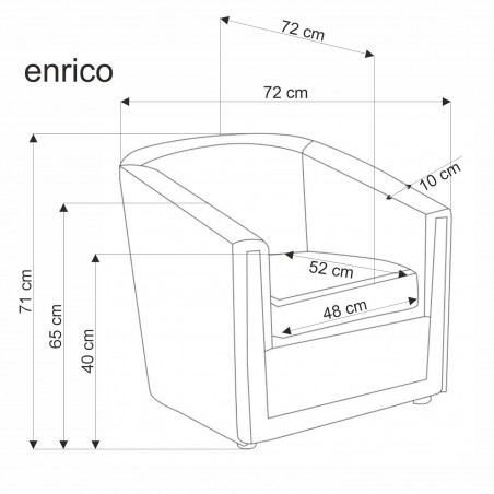 Fotel klubowy welurowy Enrico zielony Halmar