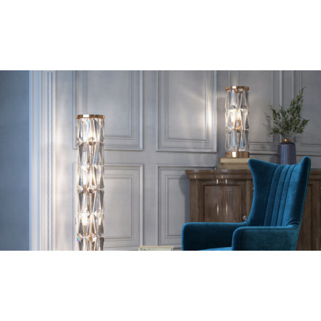 Lampa na komodę kryształowa Puntes 58cm złota Maytoni