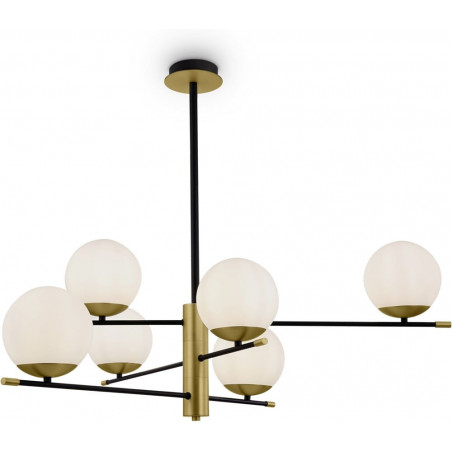 Lampa sufitowa szklane kule Nostalgia VI 100cm biały / złoty / czarny Maytoni