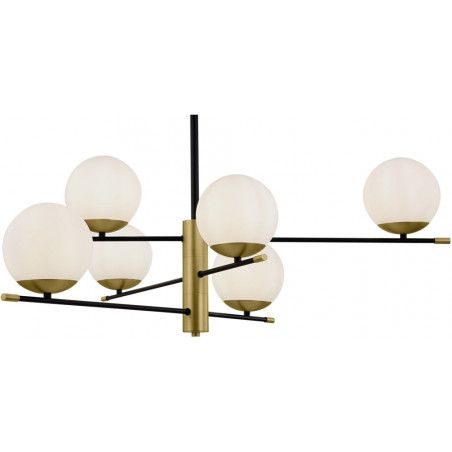 Lampa sufitowa szklane kule Nostalgia VI 100cm biały / złoty / czarny Maytoni