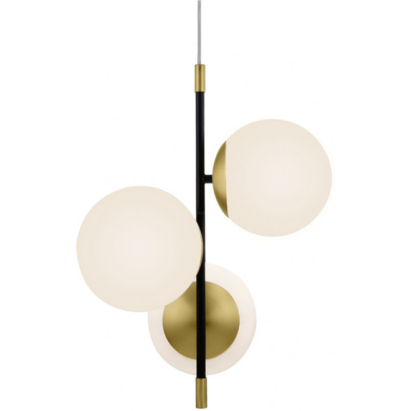 Lampa wisząca szklane kule Nostalgia III 33,3cm biały / złoty / czarny Maytoni