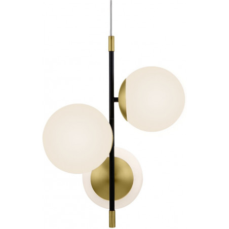 Lampa wisząca szklane kule Nostalgia III 33,3cm biały / złoty / czarny Maytoni
