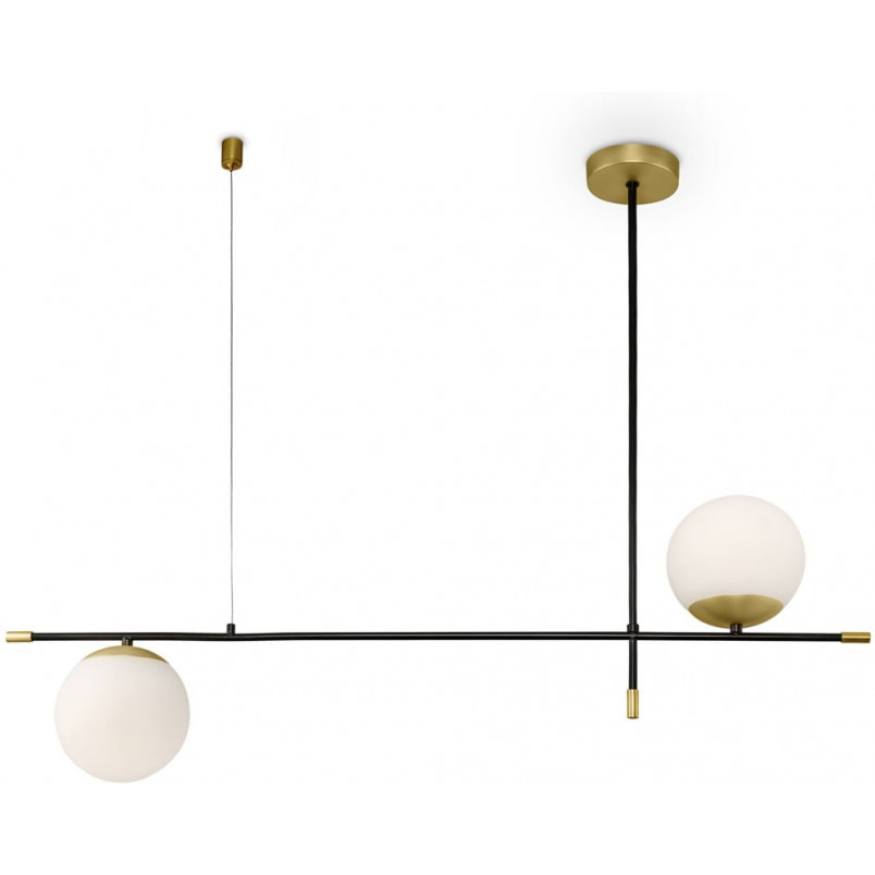 Lampa sufitowa szklane kule Nostalgia II 95cm biały / złoty / czarny Maytoni