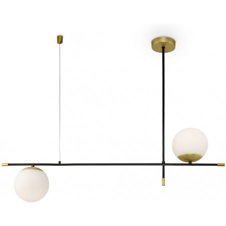 Lampa sufitowa szklane kule Nostalgia II 95cm biały / złoty / czarny Maytoni