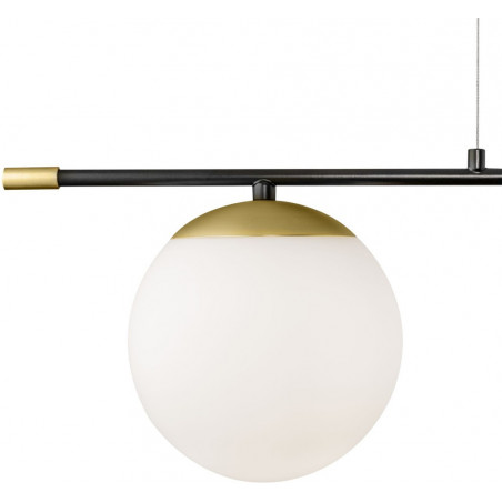 Lampa sufitowa szklane kule Nostalgia II 95cm biały / złoty / czarny Maytoni