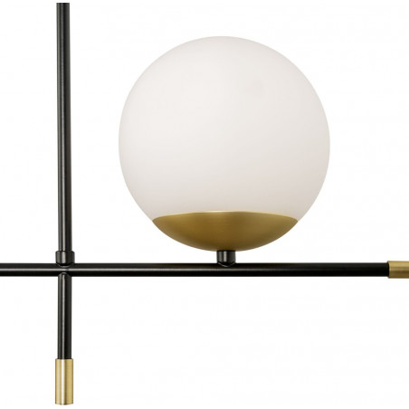 Lampa sufitowa szklane kule Nostalgia II 95cm biały / złoty / czarny Maytoni