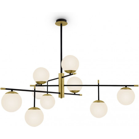 Lampa sufitowa szklane kule Nostalgia IX 131,5cm biały / złoty / czarny Maytoni