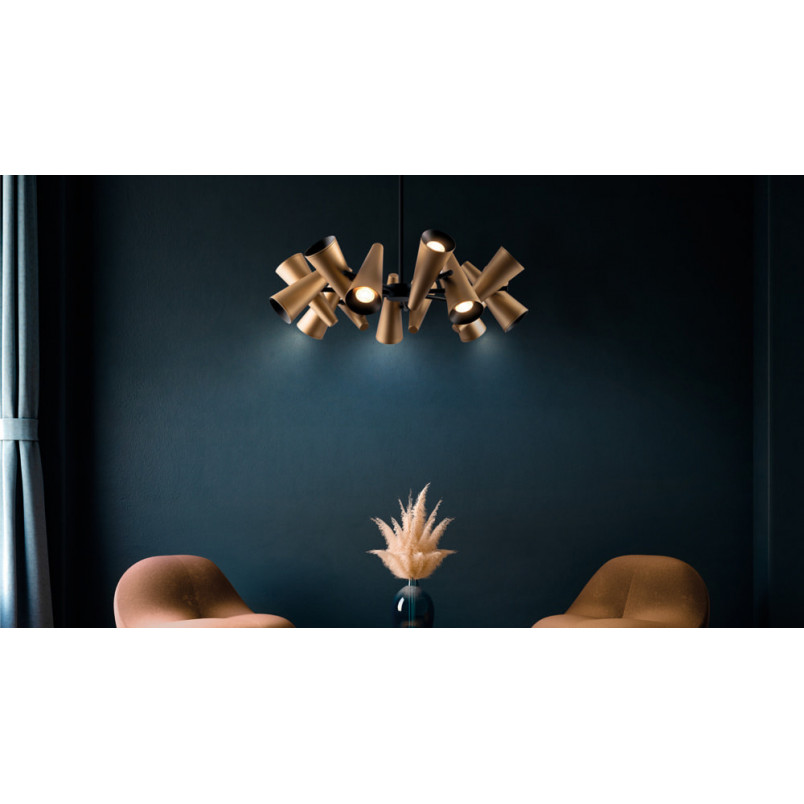 Lampa sufitowa z reflektorkami Giro X 69cm mosiężna Maytoni