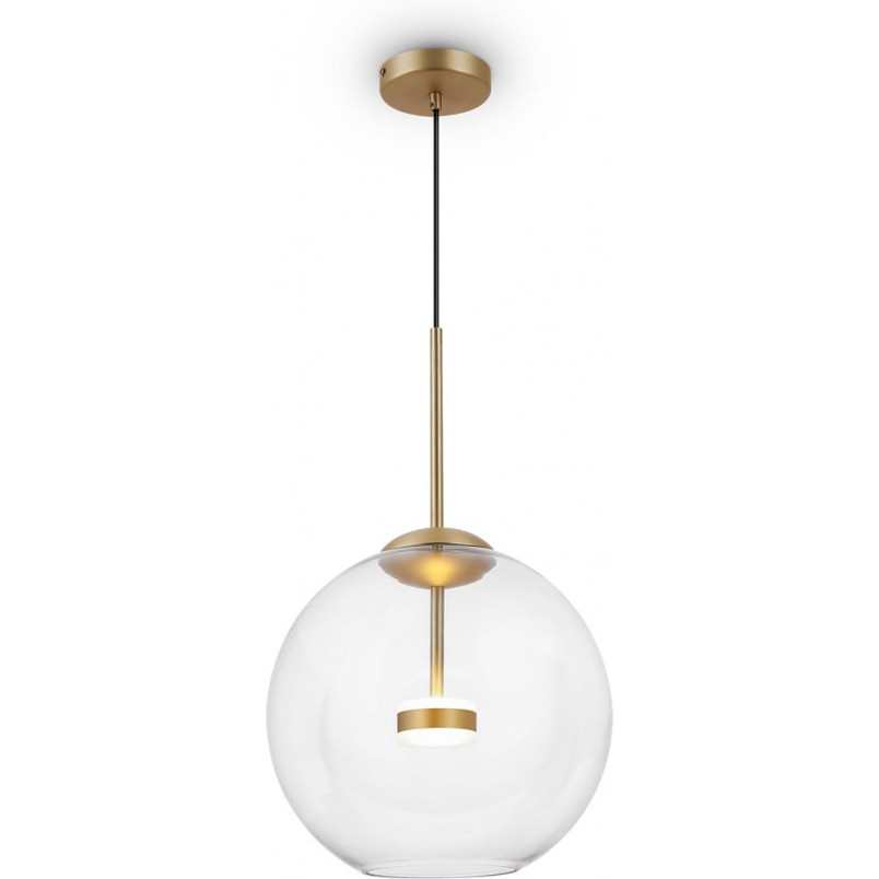 Lampa szklana kula designerska Cometa LED 35cm przeźroczysto-złota Maytoni
