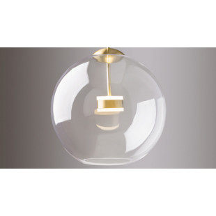 Lampa szklana kula designerska Cometa LED 35cm przeźroczysto-złota Maytoni