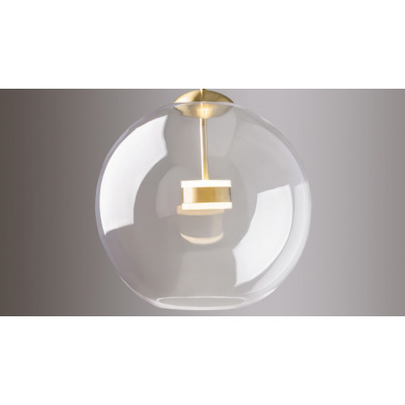 Lampa szklana kula designerska Cometa LED 35cm przeźroczysto-złota Maytoni