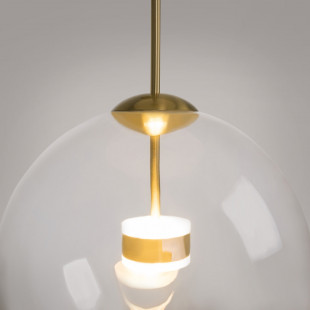 Lampa szklana kula designerska Cometa LED 35cm przeźroczysto-złota Maytoni