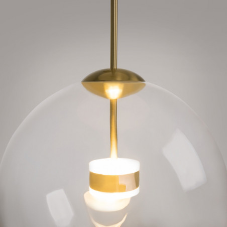 Lampa szklana kula designerska Cometa LED 35cm przeźroczysto-złota Maytoni