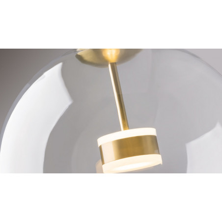 Lampa szklana kula designerska Cometa LED 35cm przeźroczysto-złota Maytoni