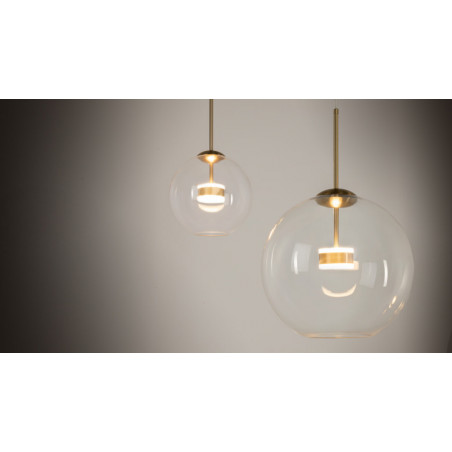 Lampa szklana kula designerska Cometa LED 35cm przeźroczysto-złota Maytoni