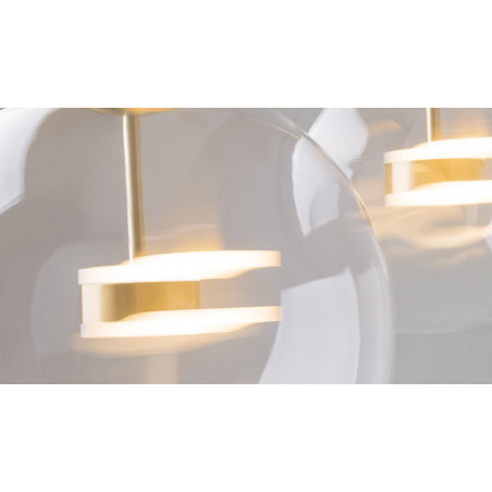 Lampa szklana kula designerska Cometa LED 35cm przeźroczysto-złota Maytoni