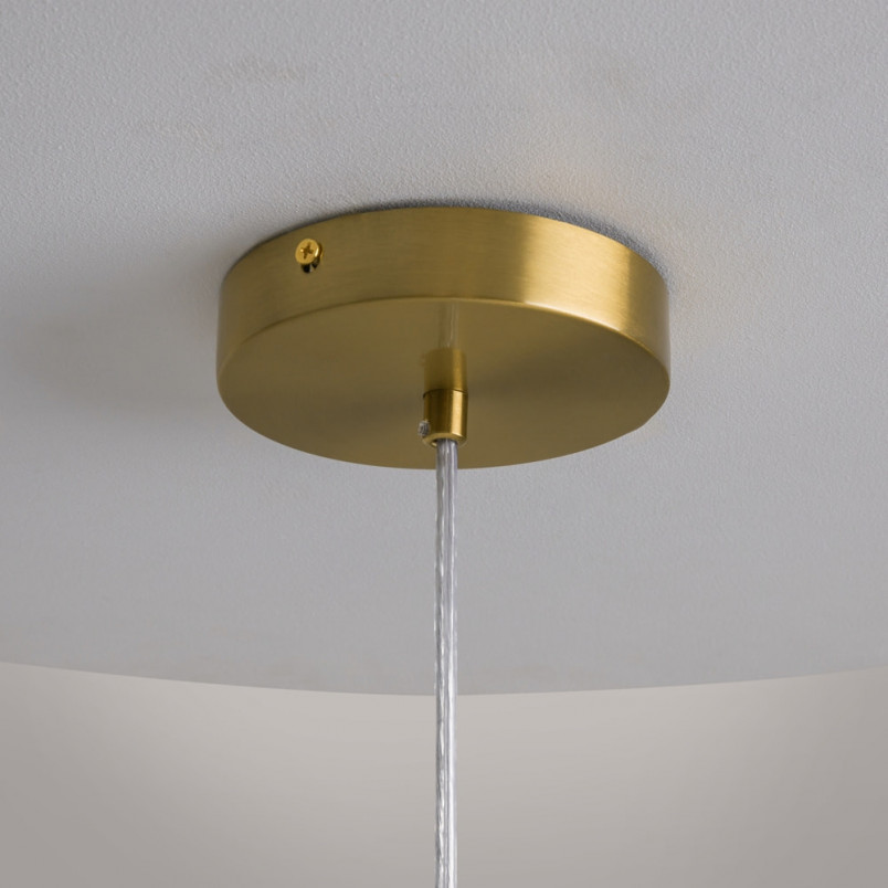 Lampa szklana kula designerska Cometa LED 35cm przeźroczysto-złota Maytoni