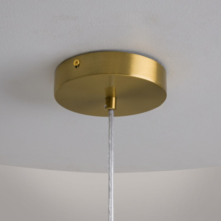 Lampa szklana kula designerska Cometa LED 35cm przeźroczysto-złota Maytoni