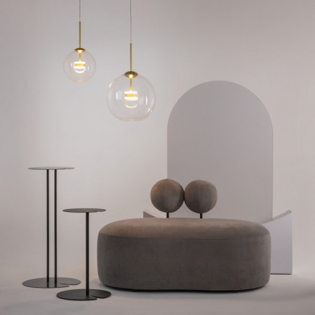 Lampa szklana kula designerska Cometa LED 35cm przeźroczysto-złota Maytoni