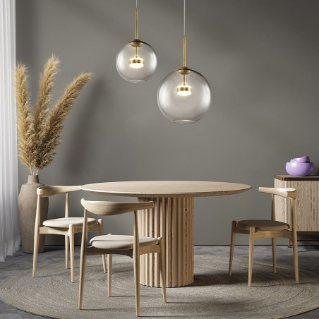 Lampa szklana kula designerska Cometa LED 35cm przeźroczysto-złota Maytoni