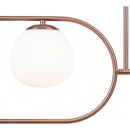 Lampa wisząca 3 szklane kule Erich 89cm opal / mosiądz Maytoni