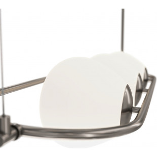 Lampa wisząca 3 szklane kule Erich 89cm opal / nikiel Maytoni