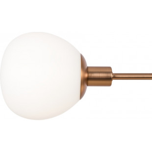 Lampa wisząca podłużna 5 szklanych kul Erich 120cm opal / złoty Maytoni