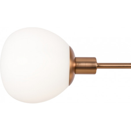 Lampa wisząca podłużna 5 szklanych kul Erich 120cm opal / złoty Maytoni